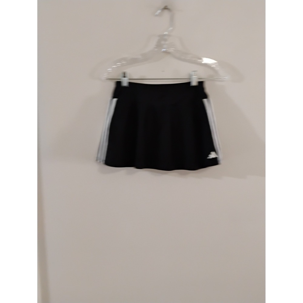 Adidas Girls Black White 3 Stripe Athletic Tennis Skort Large 14 Regular Fit